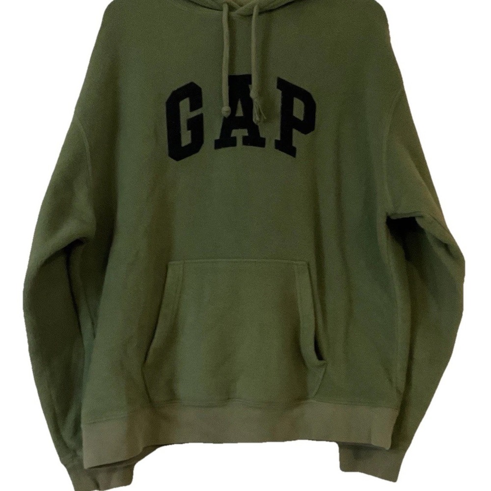 VTG GAP Women's Embroidered Logo Comfy Green Sweatshirt Hoodie Retro 90s Y2K